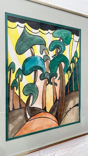 
            
                Load image into Gallery viewer, Vintage Magic Mushroom Framed Watercolour
            
        