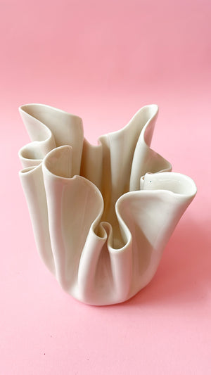 
            
                Load image into Gallery viewer, Vintage Draped Porcelain Vase by Carol Barclay
            
        