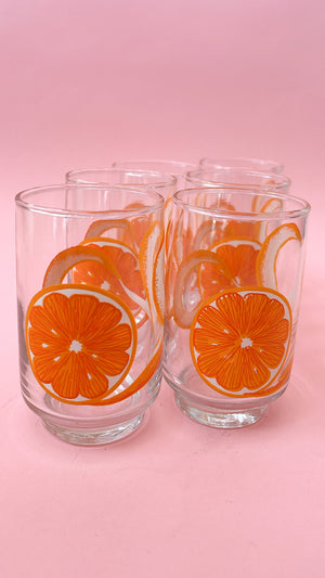 
            
                Load image into Gallery viewer, Vintage 1970&amp;#39;s Orange Juice Glasses
            
        