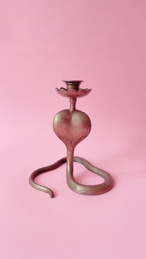 Vintage Brass Cobra Candlestick