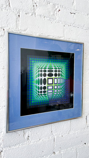 
            
                Load image into Gallery viewer, Vintage Victor Vasarely Op Art Print &amp;quot;OND-JG&amp;quot;
            
        