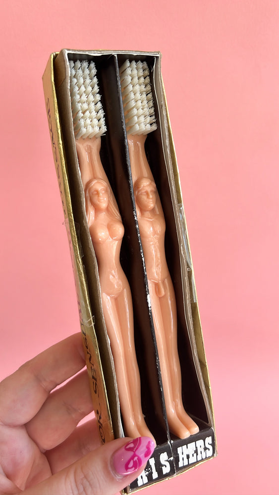 
            
                Load image into Gallery viewer, Vintage ‘His &amp;amp; Hers’ Toothbrush Set
            
        