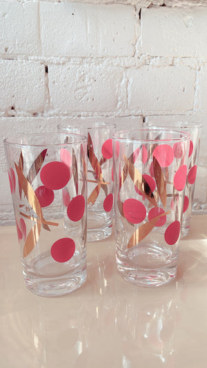 
            
                Load image into Gallery viewer, Vintage Red Dot Highball Glasses
            
        