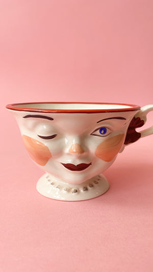 Vintage Staffordshire Winking Tea Cup