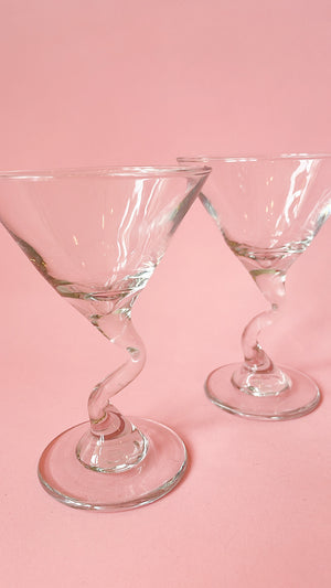 Vintage Mini Zig Zag Martini Glasses
