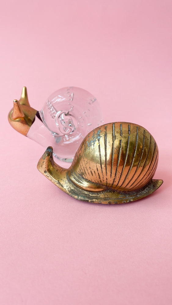 Vintage Brass and Lucite Snails