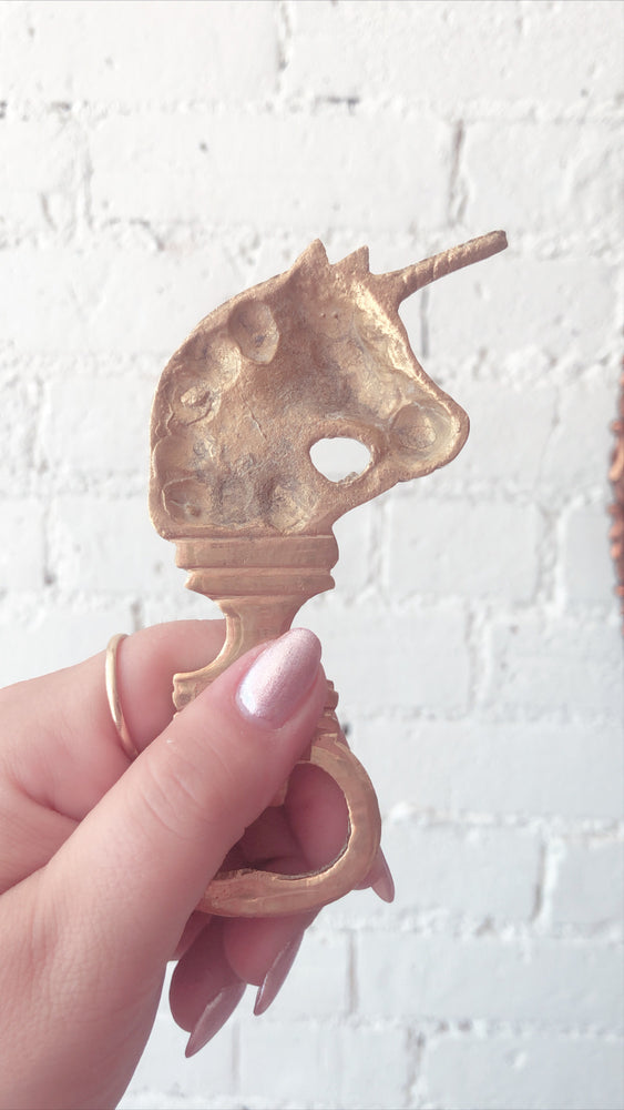 
            
                Load image into Gallery viewer, Vintage Brass Unicorn Opener
            
        