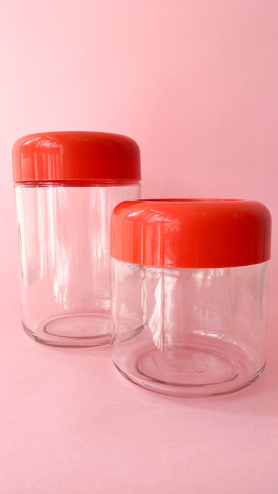 
            
                Load image into Gallery viewer, Vintage 1970&amp;#39;s Heller Glass Canister Set
            
        
