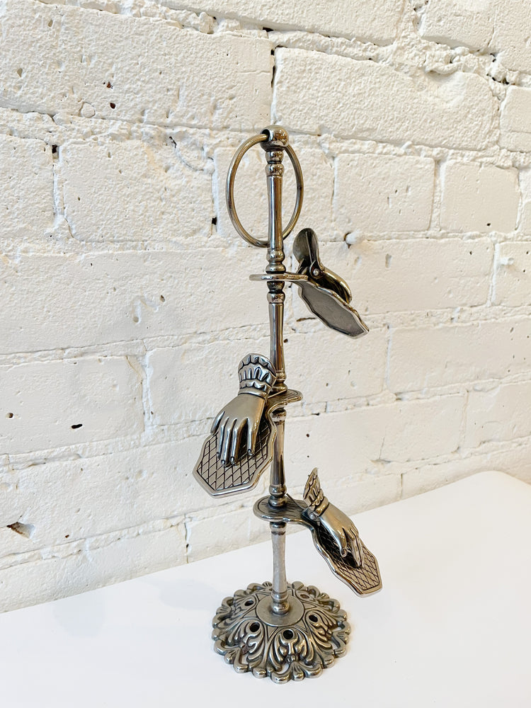Vintage Pewter Tri Hand Clip Stand