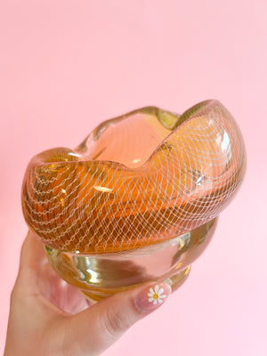 Vintage Murano Glass Art Glass Swirl Ashtray Milan Metelak for Harrachov Harrtil