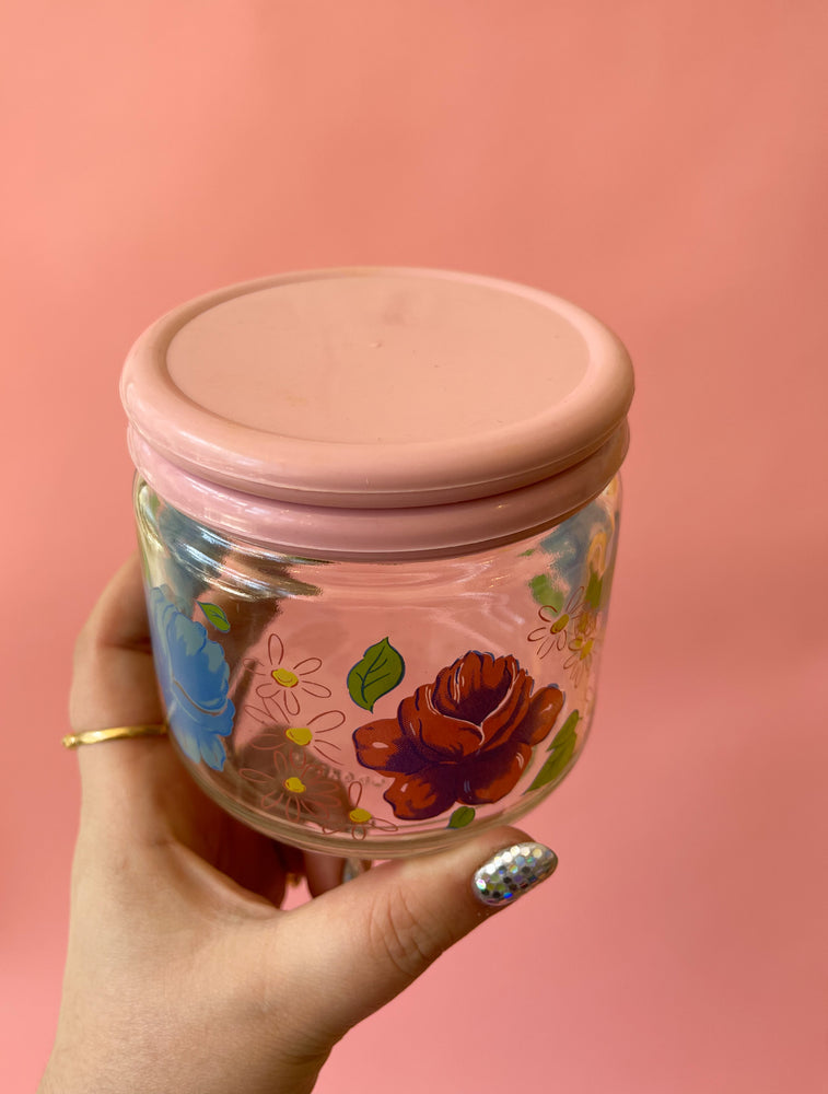 Vintage Floral Stash Jar