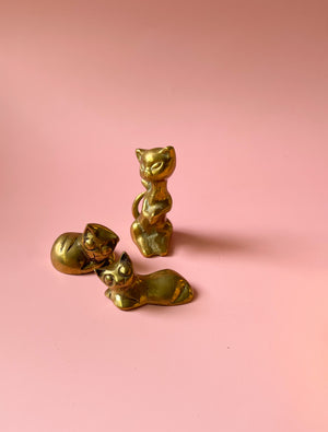 
            
                Load image into Gallery viewer, Tiny Brass Cats (Set of 3)
            
        