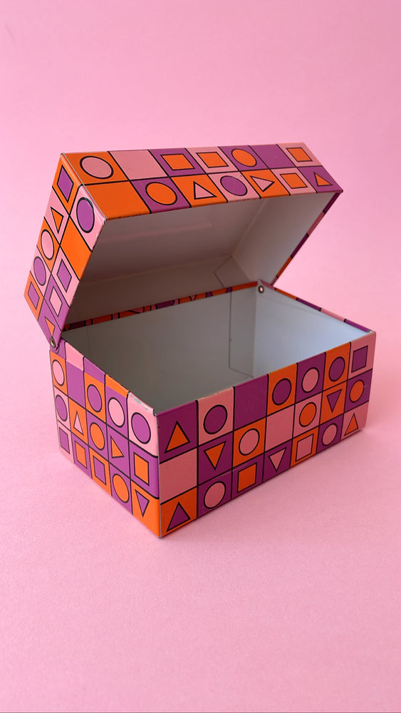 Vintage Geometric Recipe Box