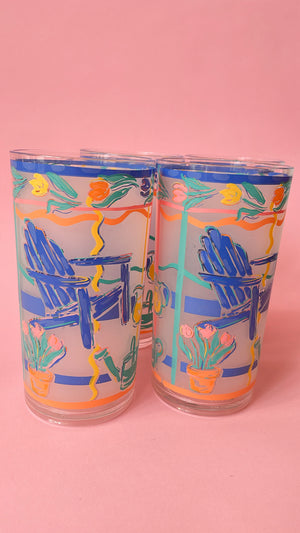 Vintage Abstract Adirondack Chair Tumblers