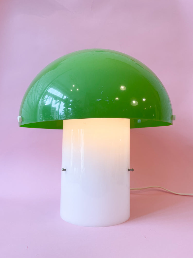 Space Age 1970's Vintage Green Plastic Mushroom Lamp