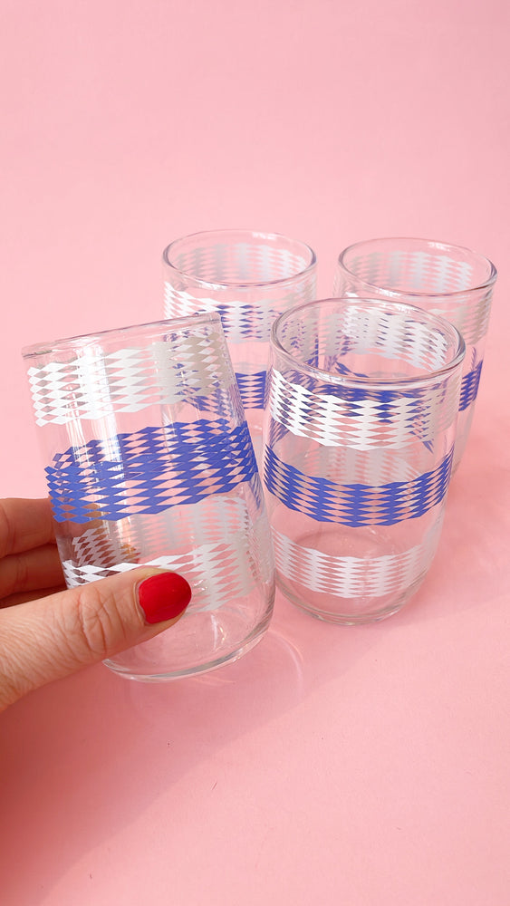 
            
                Load image into Gallery viewer, Vintage Blue and White Juice Glasses
            
        