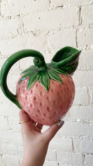 Vintage Ceramic Strawberry Pitcher