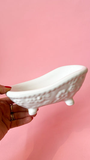 Vintage Ceramic Bathtub Soap Dish