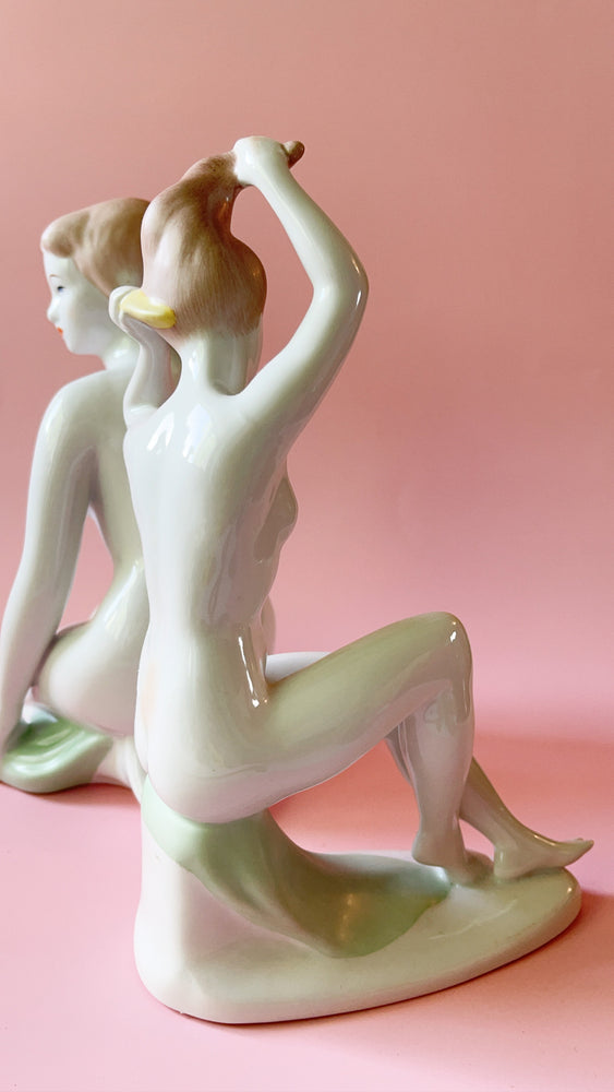 
            
                Load image into Gallery viewer, Aquincum Hungary Art Deco Porcelain Nude Figures
            
        