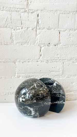 Vintage Spherical Marble Bookends