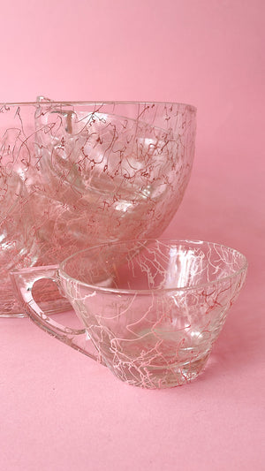 
            
                Load image into Gallery viewer, Vintage Splatter Punch Bowl and Cups Set
            
        