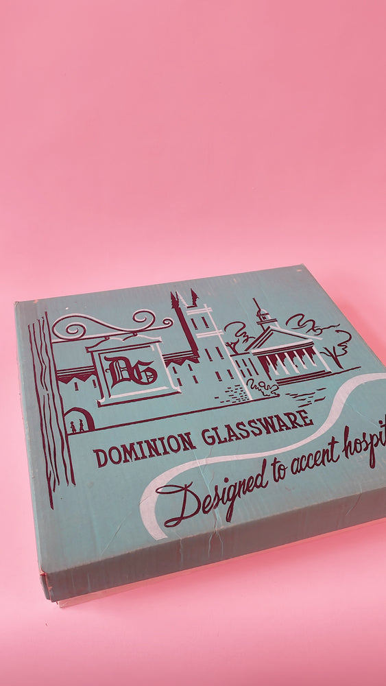 Vintage Dominion Glassware Tumblers in Original Box