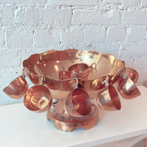 Vintage Brass Punch Bowl & Cups