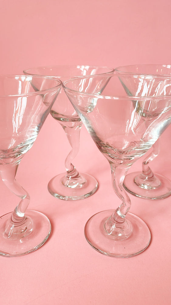
            
                Load image into Gallery viewer, Vintage Zig Zag Libbey Martini Glasses
            
        