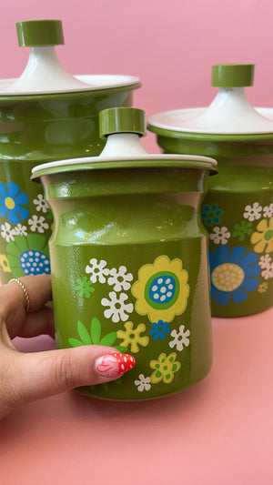 
            
                Load image into Gallery viewer, Vintage 1970&amp;#39;s Flower Power Canister Set
            
        