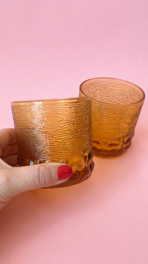 Vintage Amber Cocktail Glasses