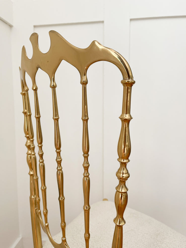 Vintage 1960's Italian Brass Side Chair by Giuseppe Gaetano Descalzi for Chiavari