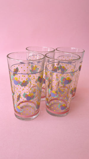 Vintage Floral Juice Glasses