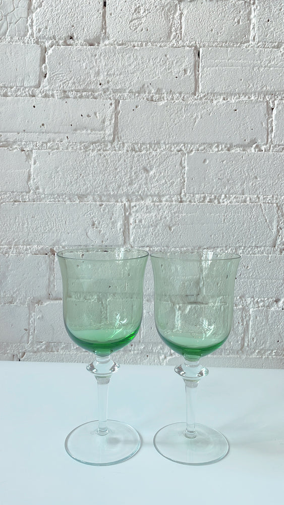 
            
                Load image into Gallery viewer, Vintage Large Green Wine Glasses
            
        