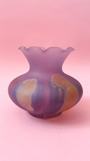 
            
                Load image into Gallery viewer, Vintage Hand Painted Frosted Glass Bud Vase
            
        