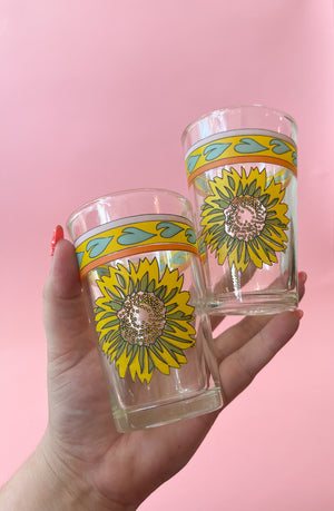Vintage Sunflower Juice Glasses