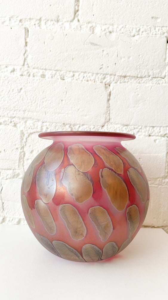 Vintage Art Nouveau Hand Painted Glass Vase