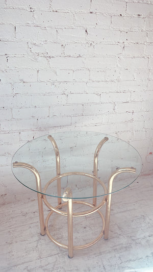 
            
                Load image into Gallery viewer, Vintage Brass and Glass Coffee/Side Table
            
        
