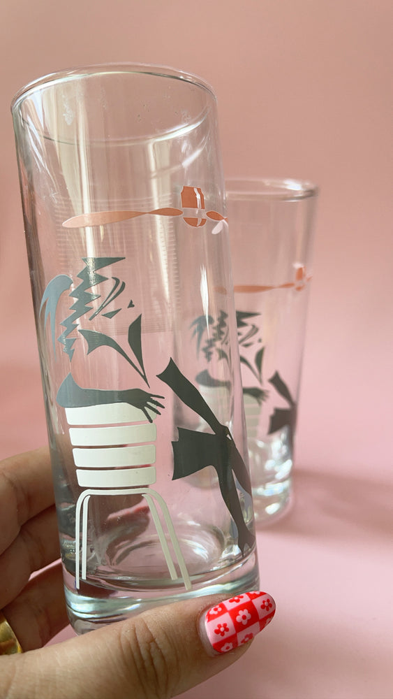 
            
                Load image into Gallery viewer, Vintage 1980&amp;#39;s Panache Memphis Highball Cocktail Glasses
            
        