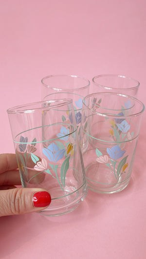 Vintage Correll 'Friendship' Floral Juice Glasses