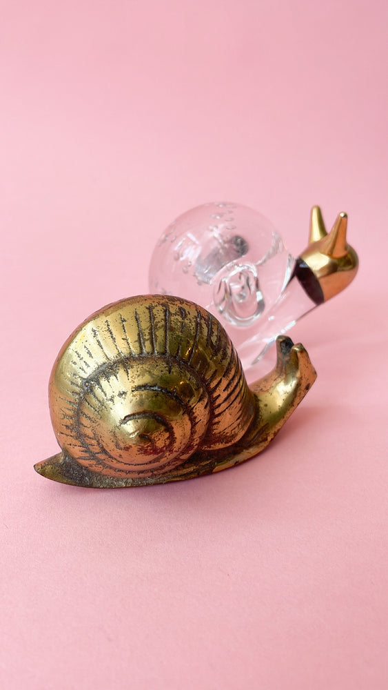 Vintage Brass and Lucite Snails